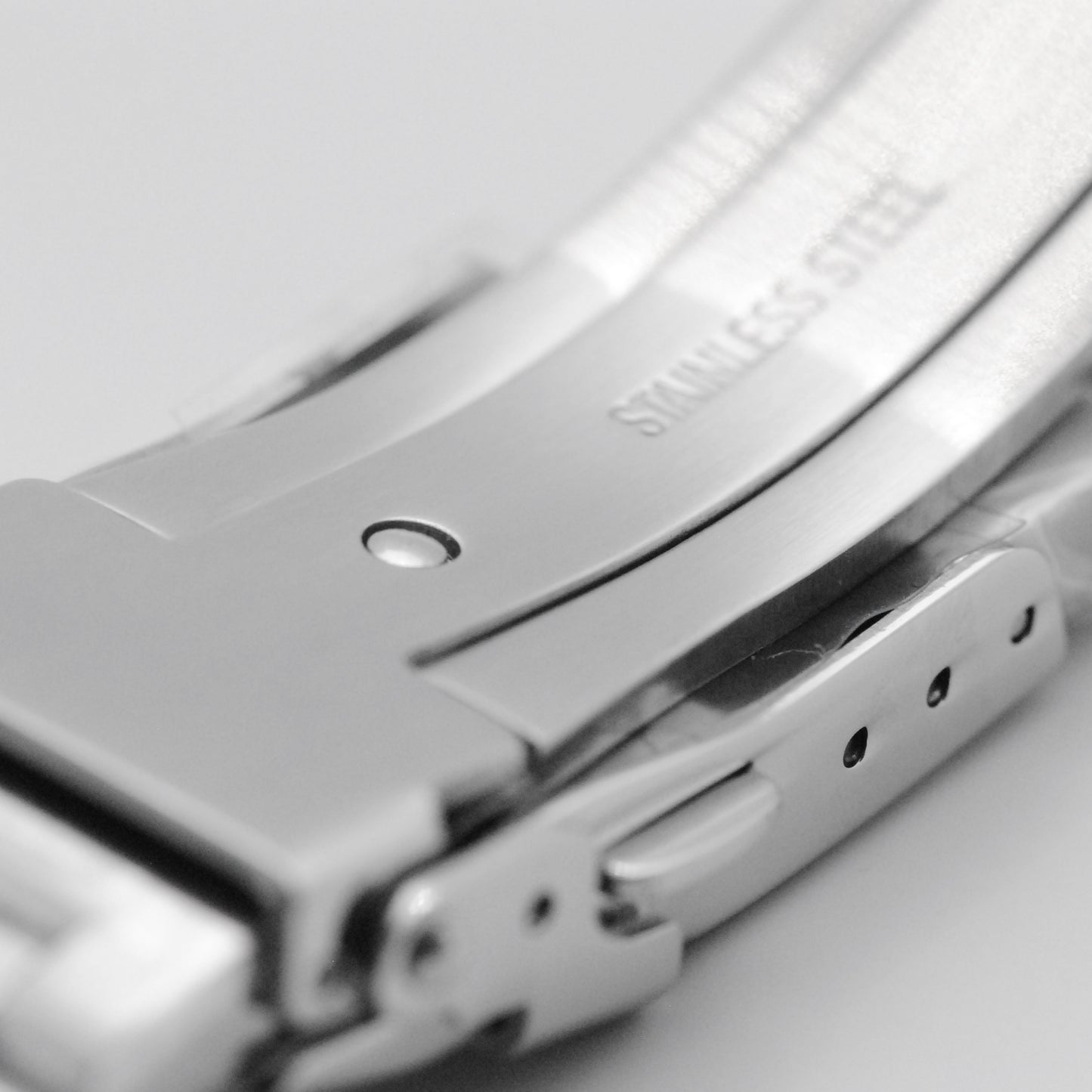 Bracelet Clasp In Brushed Steel Bottom View