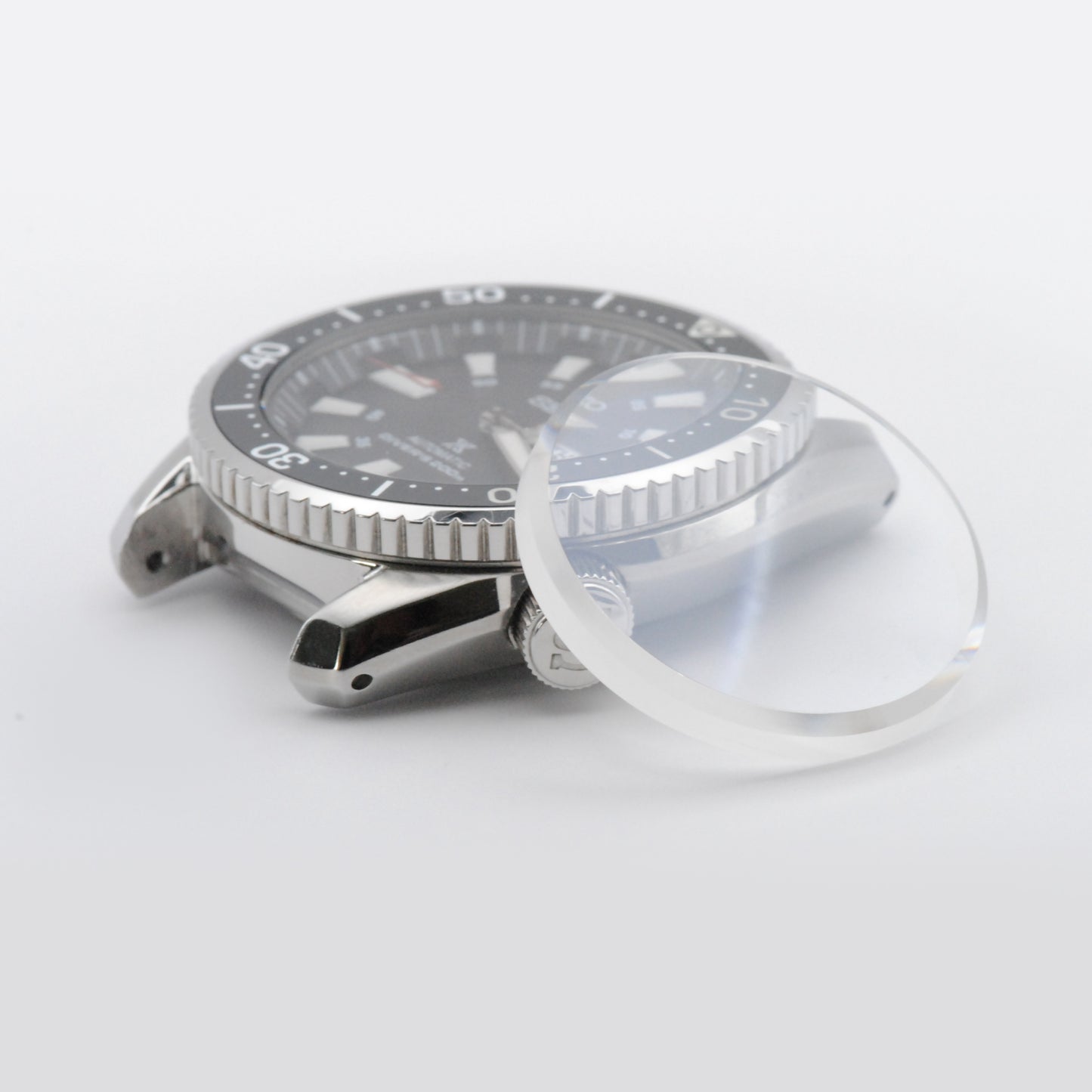 Flat Regular SKX Clear AR Sapphire Crystal Side View