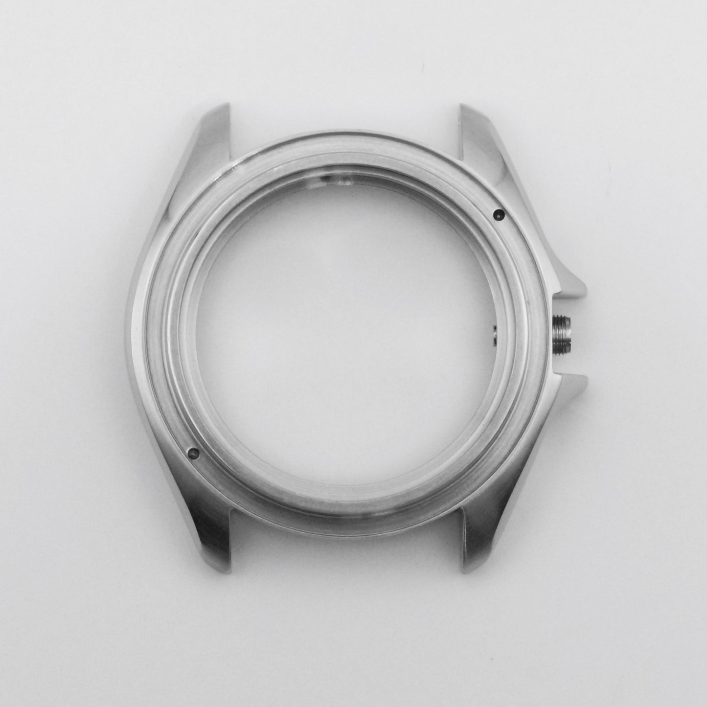 SKX 3 o'Clock Case Brushed Steel Top View