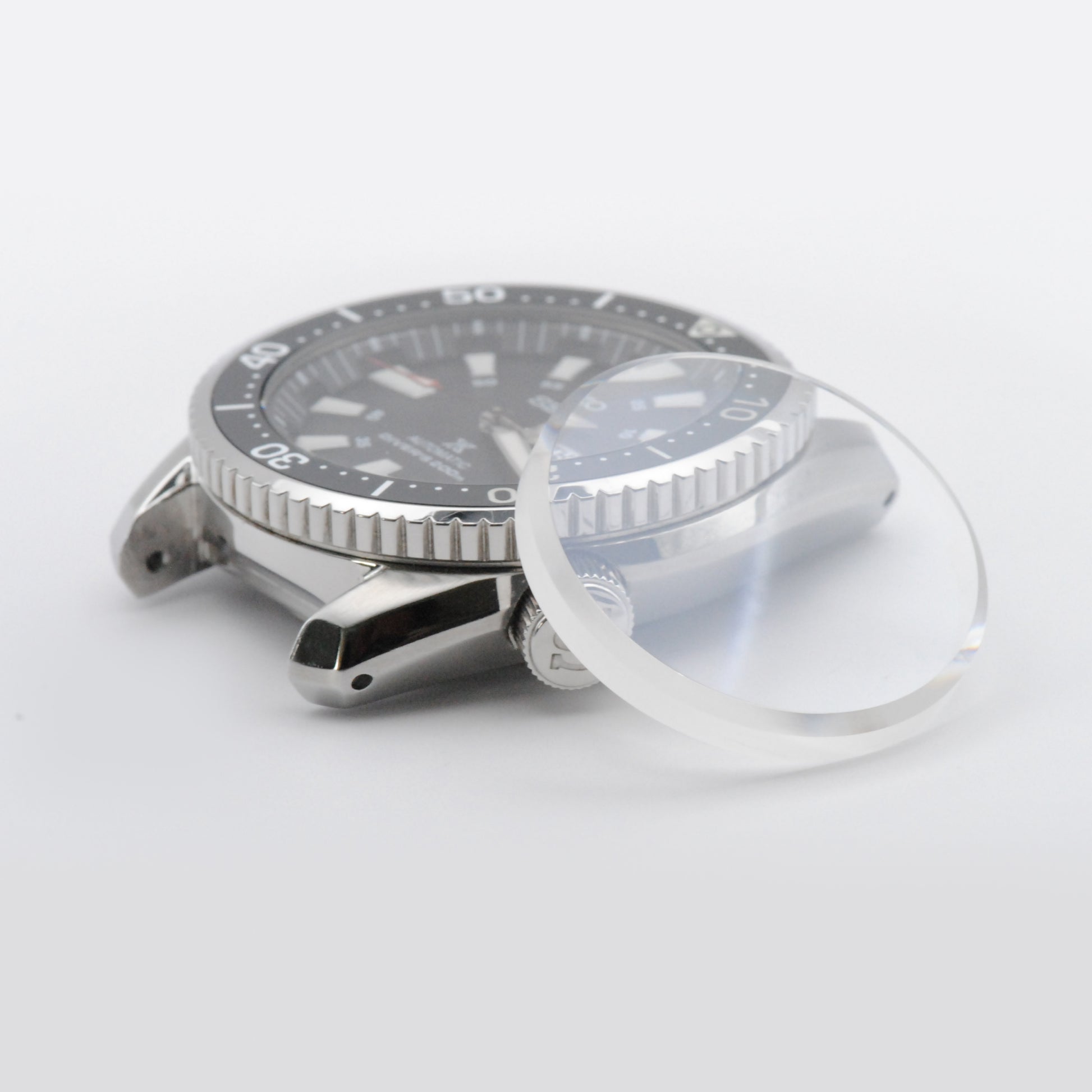 Flat Regular SKX Clear AR Sapphire Crystal Side View