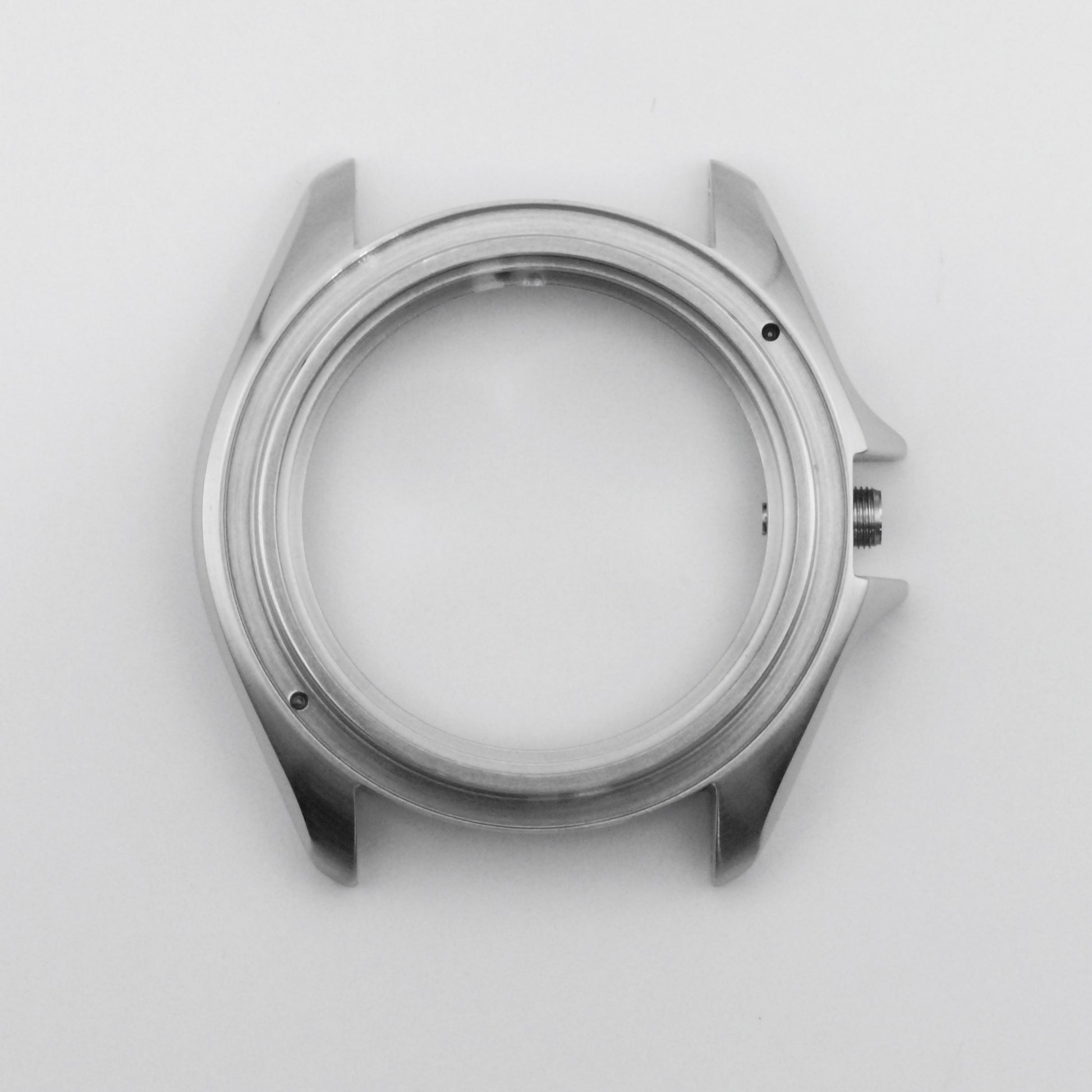 SKX 3 o'Clock Case Brushed Steel Top View